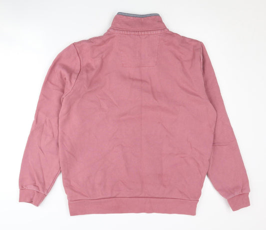 Crew Clothing Men's Pink 1/4 Zip Sweatshirt M