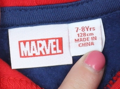 Brand and care label for Marvel boys’ spider-man hoodie multicoloured 7-8y pullover