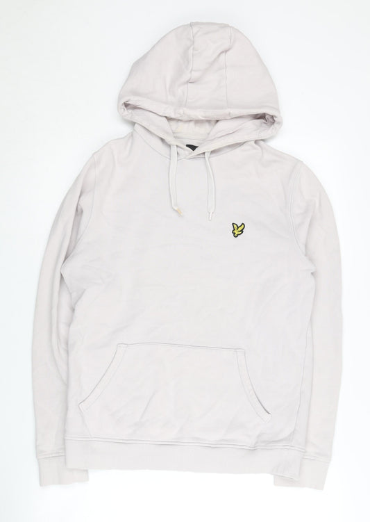 Lyle & Scott Men's Ivory Hoodie M Pullover Logo Style