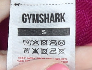 Gymshark Women's Pink Long Sleeve Cropped Top - Size S