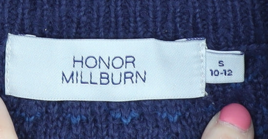 Brand and care label for Honor Millburn Women's Blue Cardigan, size S