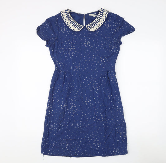 Boden Women’s Blue A-Line Dress, Size 8, Floral Style