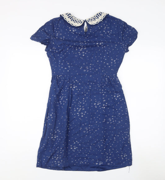 Boden Women’s Blue A-Line Dress, Size 8, Floral Style