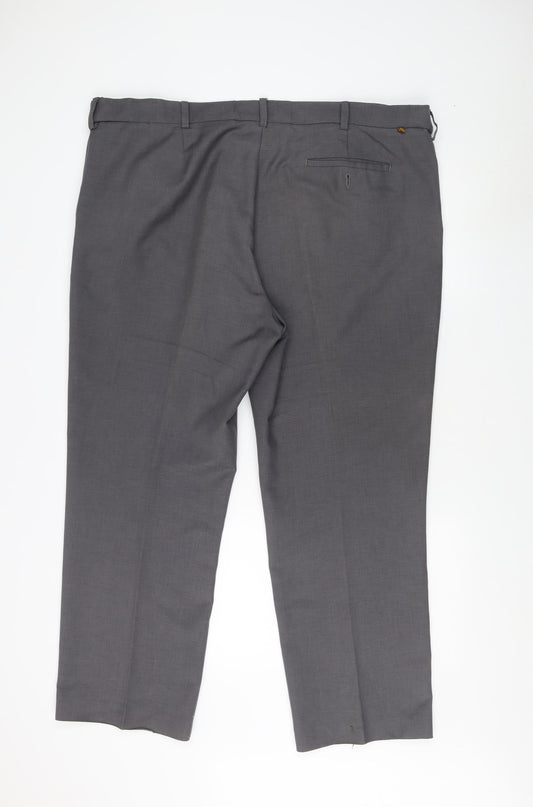 Farah Men's Grey Dress Pants, Size 44, Classic Fit