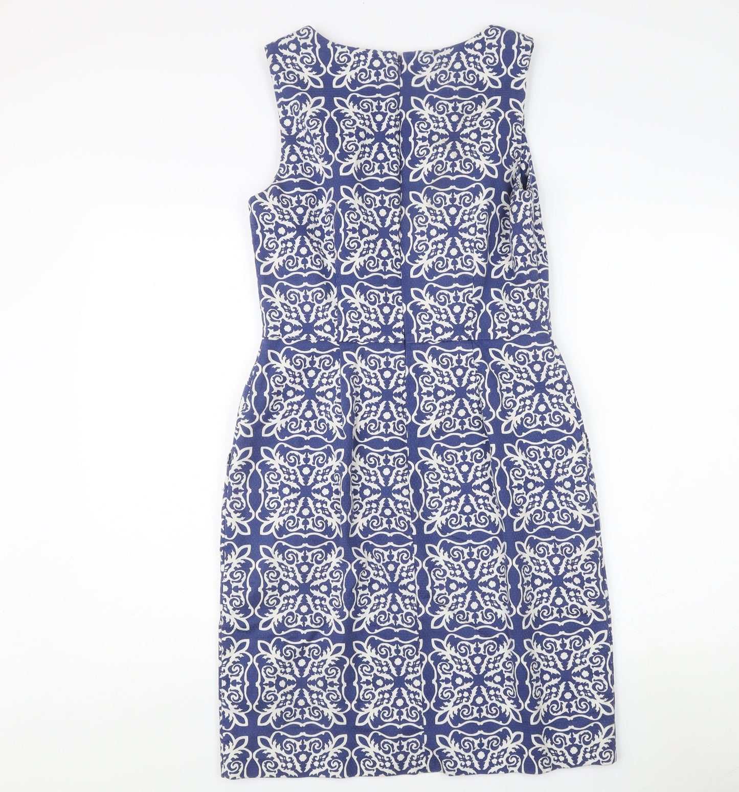 Boden Women's Blue Geometric Cotton Dress Size 10