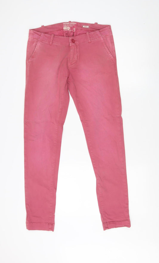 Superdry Women's Pink Jeans - Small, Comfortable Fit