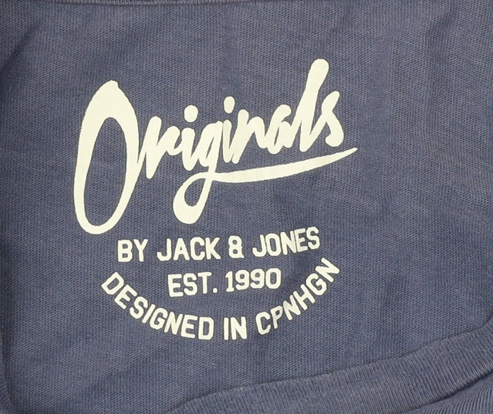 Jack & Jones Men's Blue Graphic T-Shirt, Size S