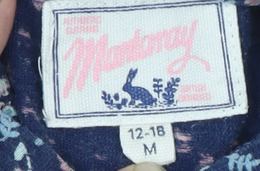 Close-up detail of Mantaray girls’ multicoloured floral dress 12-18 months
