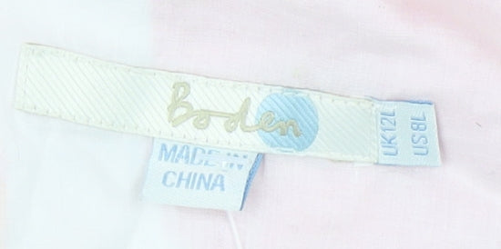 Boden Women's Pink Ivory V-Neck Sleeveless Dress