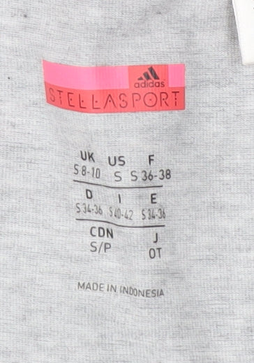 Brand and care label for Adidas Women's Grey Sports Tank Top, size S