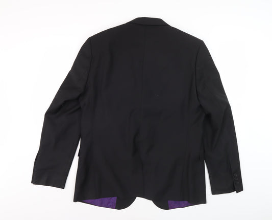 Jimmy Bee Men's Black Slim Fit Blazer Jacket 42S