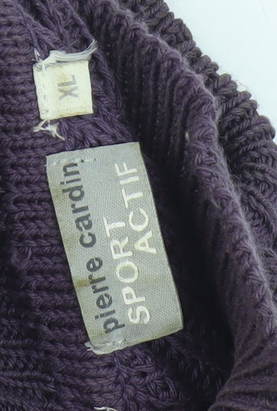 Pierre Cardin Women's Purple High Neck Knit Vest XL