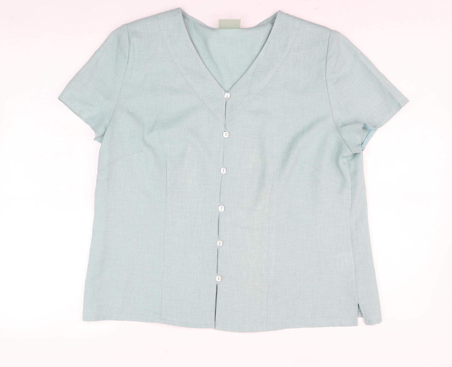 Eastex Women's Green V-Neck Blouse Size 14