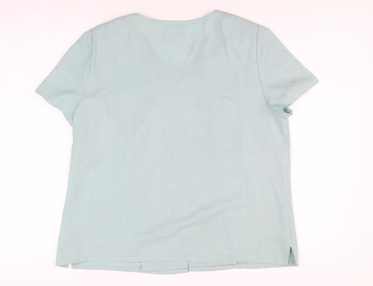 Eastex Women's Green V-Neck Blouse Size 14