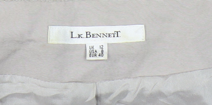 L.K. Bennett Women's Grey Floral Accent Jacket Size 12