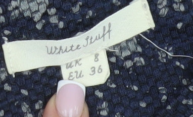 White Stuff Women's Blue Floral Dress, UK 8, 3/4 Sleeve