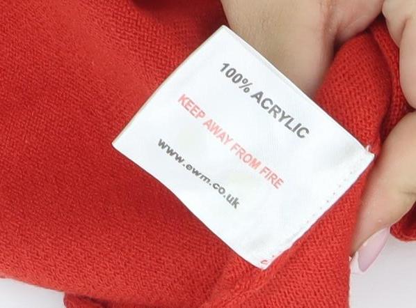 Brand and care label for Honor Millburn Women's Red S jumper V-Neck