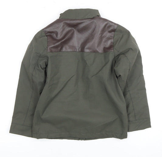 Firetrap Boys Green Bomber Jacket 13-14 Years Faux Leather Trim