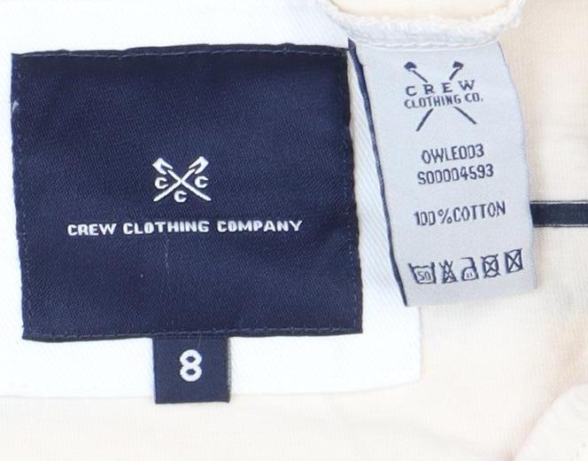 Crew Clothing Beige Women's Striped T-Shirt Size 8