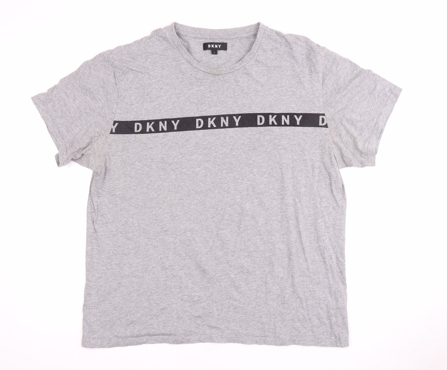 DKNY Men's Grey Short Sleeve Crew Neck T-Shirt L