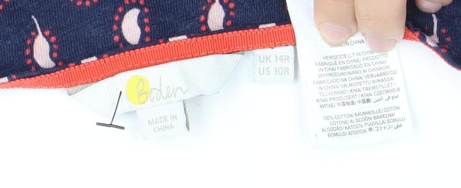 Boden Women's Blue Paisley Knee Dress Size 12