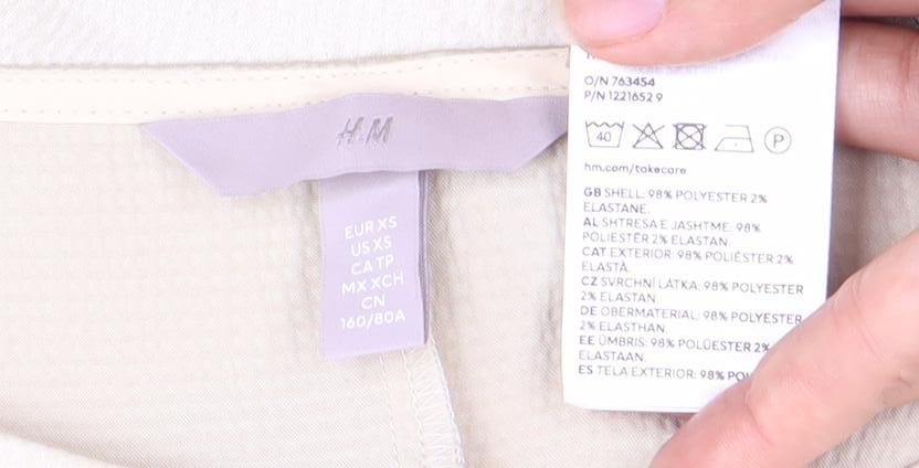 H&M Women's Beige 2XS Tunic Blouse
