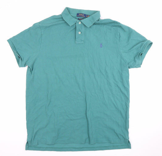 Ralph Lauren Men's Green Polo Shirt XL Slim Fit
