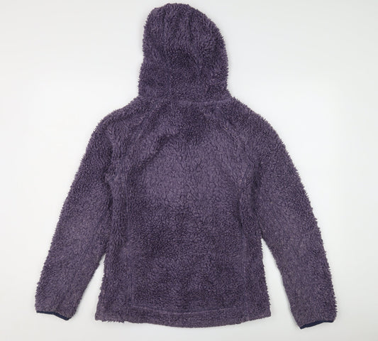 Womens UK 10 Regular Weird Fish Purple Full Zip Hoodie