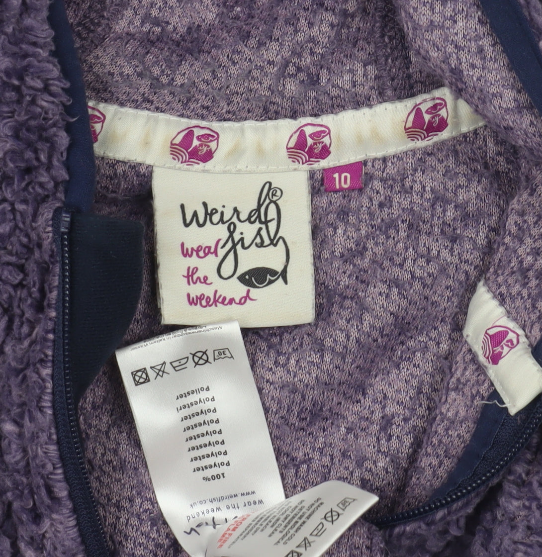 Weird Fish Women's Purple Full Zip Hoodie Size 10