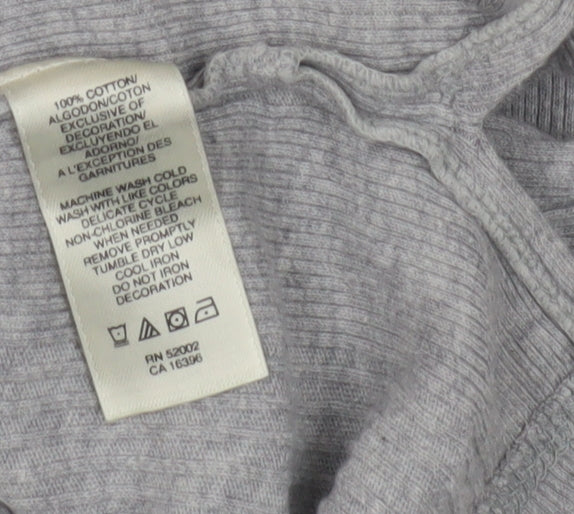 DKNY Jeans Women's Grey Short Sleeve Polo Top