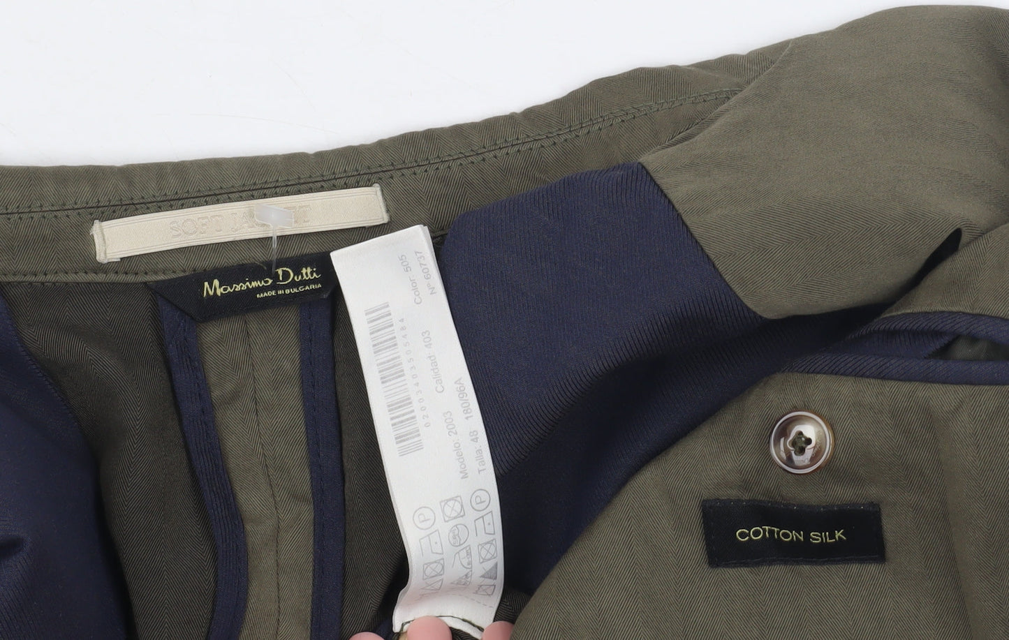 Massimo Dutti Men's Green Blazer, Size 46, Classic Style