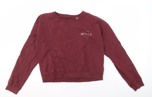 Jack Wills Women’s Red Pullover Sweatshirt Size 10