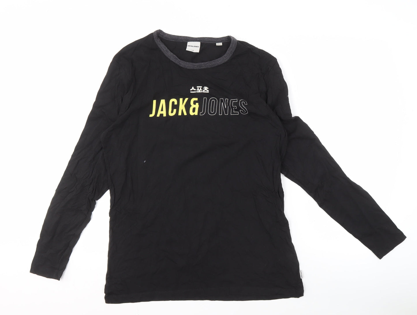 Jack & Jones Men's Black XL Long Sleeve T-Shirt