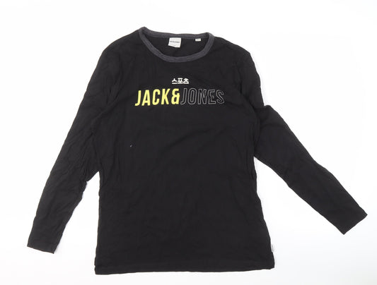 Jack & Jones Men's Black XL Long Sleeve T-Shirt