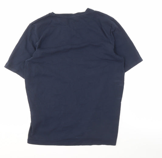 Jack & Jones Men's Blue Cotton Crew Neck T-Shirt L