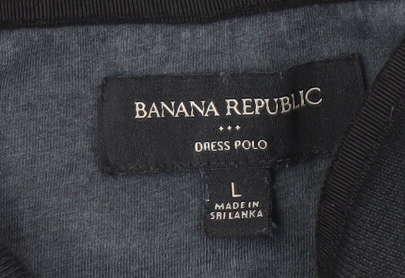 Banana Republic Men's Black Polo Shirt, Size L