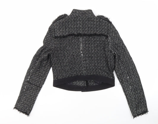 Asobio Women's Black Tweed Military Jacket, Size S
