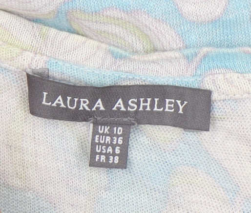 Laura Ashley Women's Blue Floral T-Shirt Size 10
