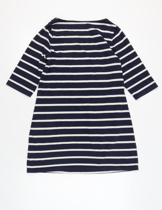 Boden Women's Striped Shift Dress in Cotton Size 14