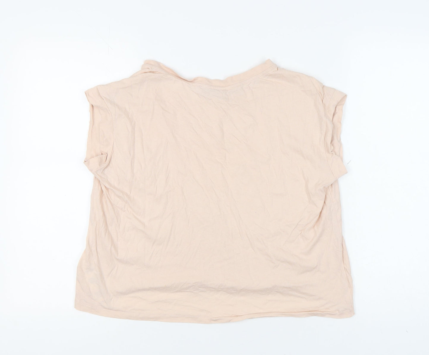AllSaints Women's Beige Basic T-Shirt, Size M, Casual Wear