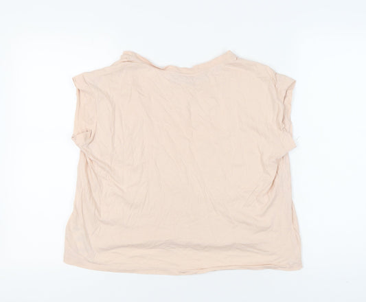 AllSaints Women's Beige Basic T-Shirt, Size M, Casual Wear
