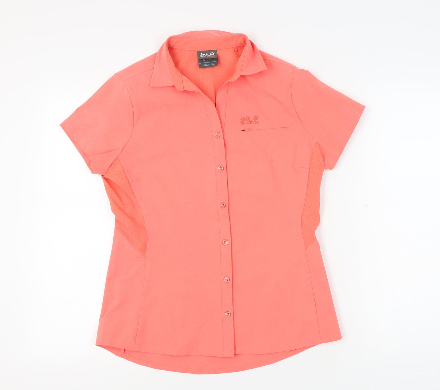 Jack Wolfskin Women's Orange Button-Up Shirt UK 8/10