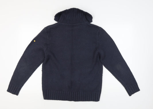 Tom Cat Men's Blue Full Zip Cable-Knit Jumper M