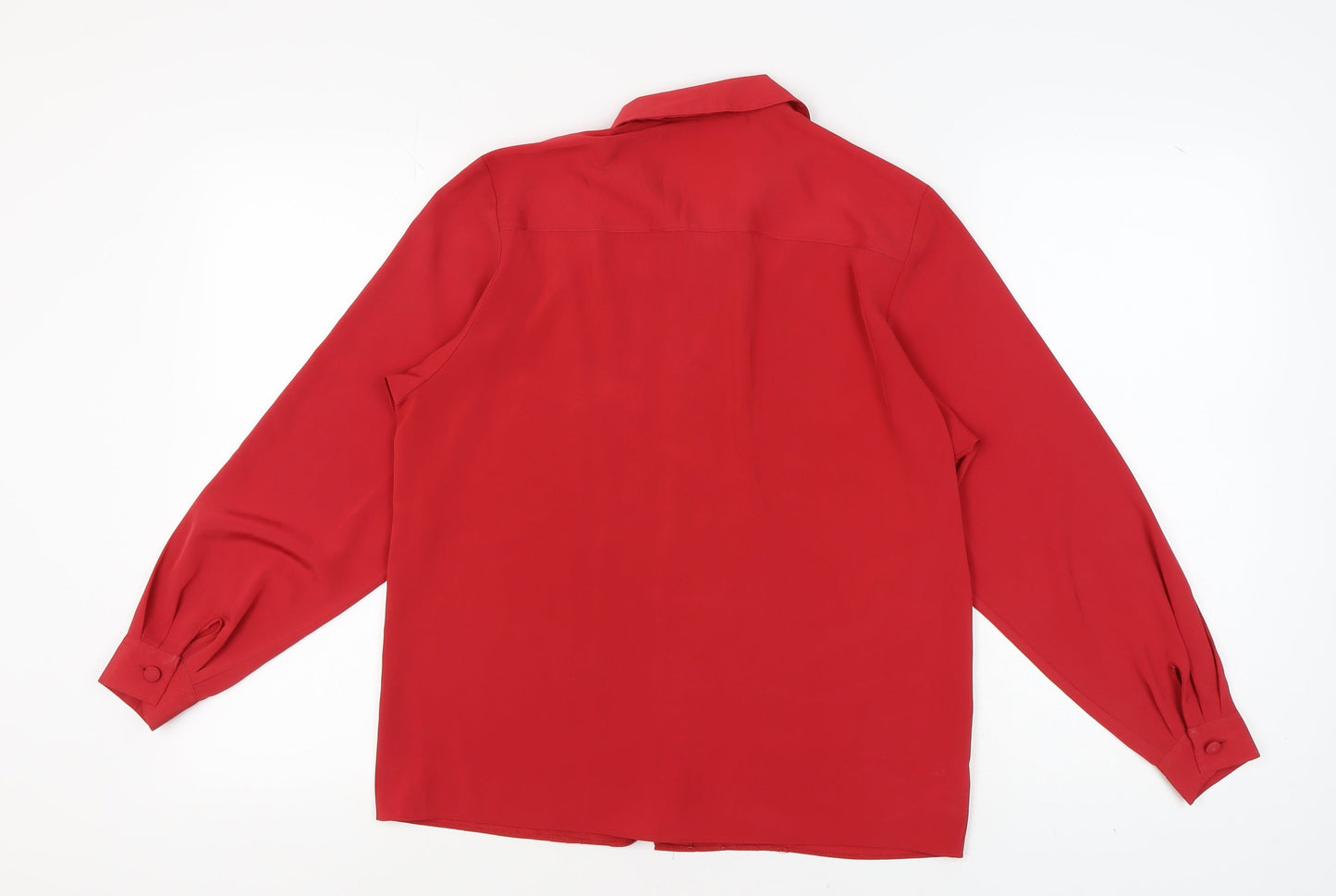 St Michael Women's Red Blouse Size 10 Long Sleeve