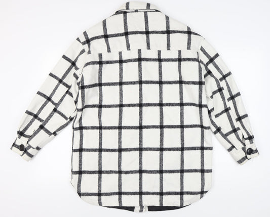Me Jane Women's White Check Jacket - Size M