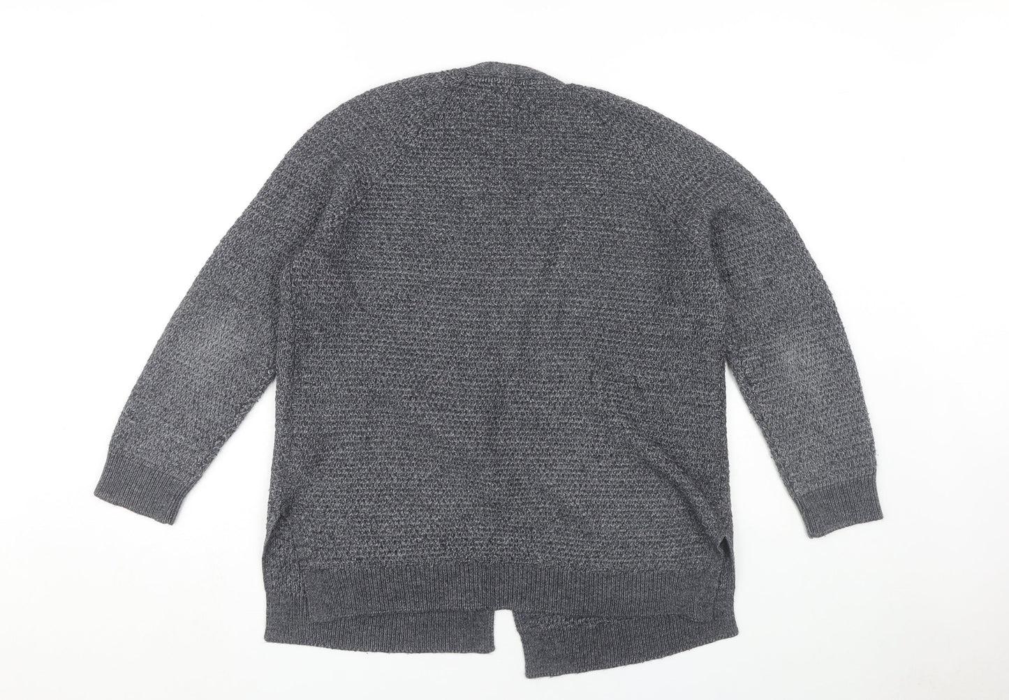 Fat Face Women's Grey Open Front Cardigan, Size 12, Open Knit