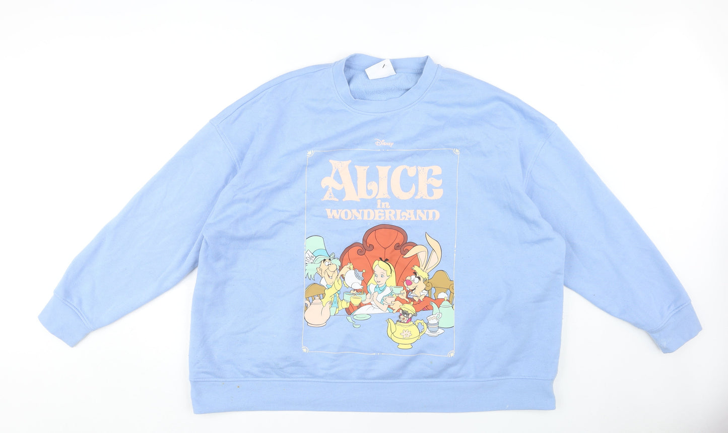 Disney Women's Blue Alice in Wonderland 2XL Sweatshirt Pullover