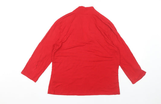 Hobbs Women's Red 3/4 Sleeve Top, Size L, Casual
