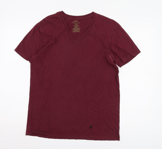 Polo Ralph Lauren Men's Red V-Neck T-Shirt M