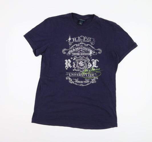 Ralph Lauren Men's Blue Small Graphic T-Shirt